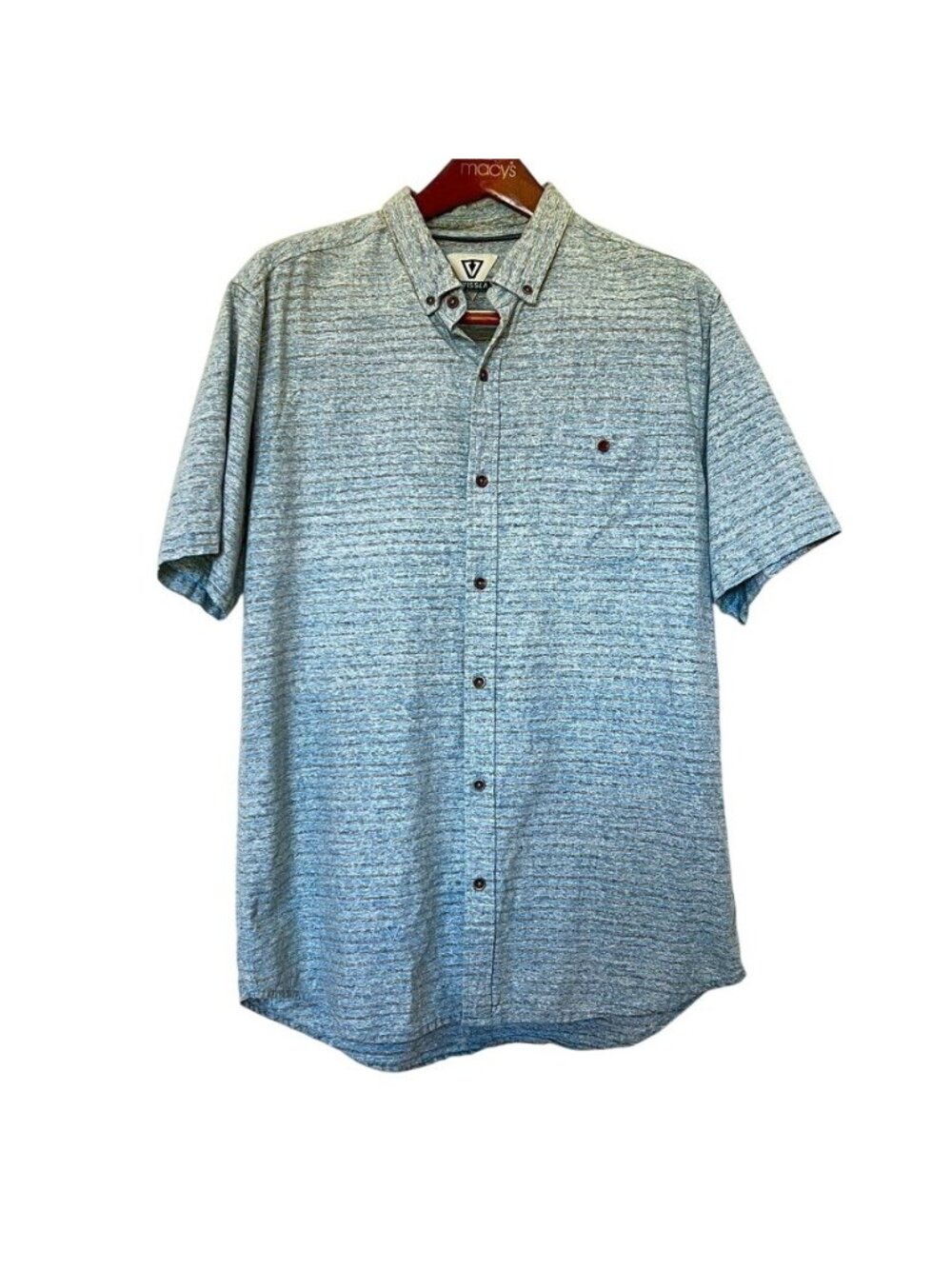 Vissla Mens XL Miami Coastal Resort Shirt Textured Linen Blend Button Down